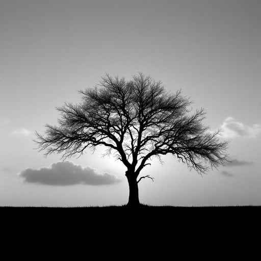 Solitary Tree Silhouette