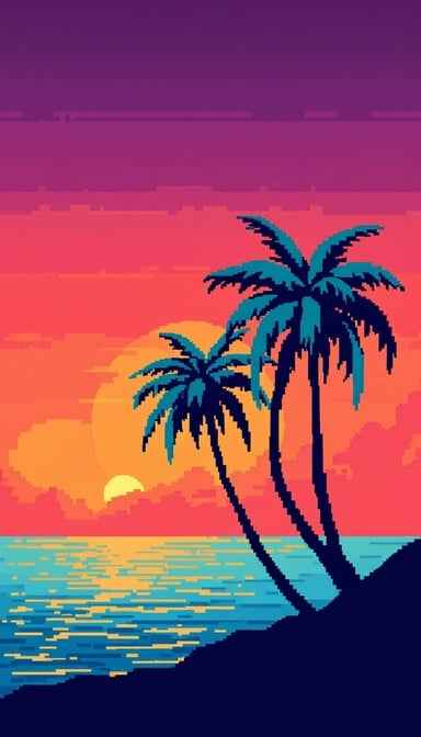 Pixelated Paradise Sunset Pixelated Paradise Sunset
