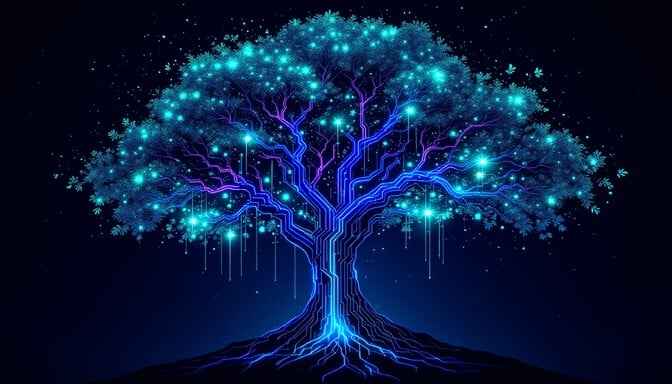 Glowing Digital Tree