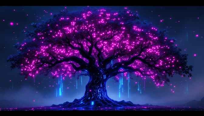 Glowing Cyber Tree