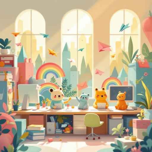 Whimsical Animal Office