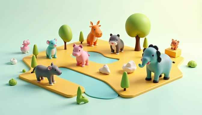 Colorful Animal Diorama