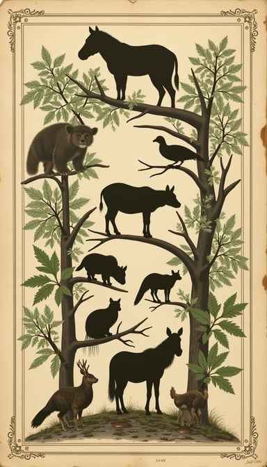 Vintage Wildlife Silhouettes