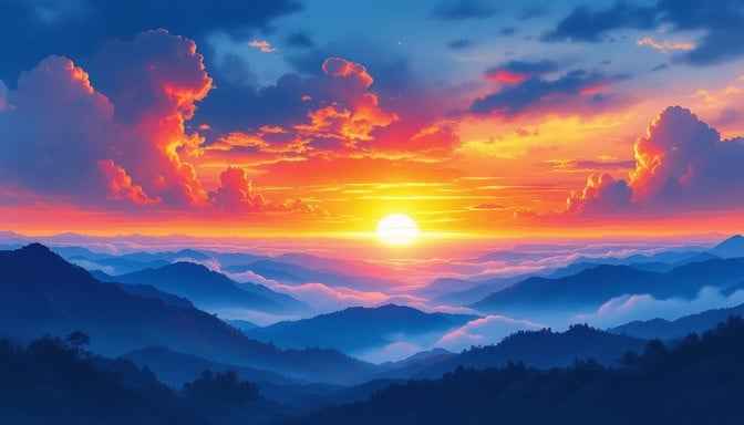 Majestic Mountain Sunset