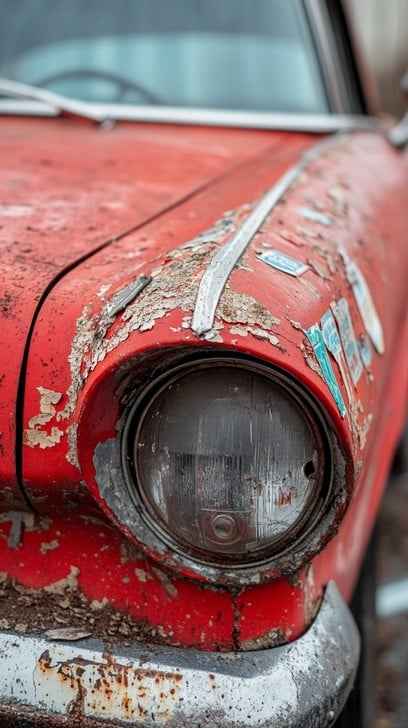 Weathered vintage car