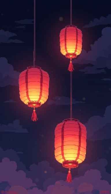 Glowing Japanese Lanterns