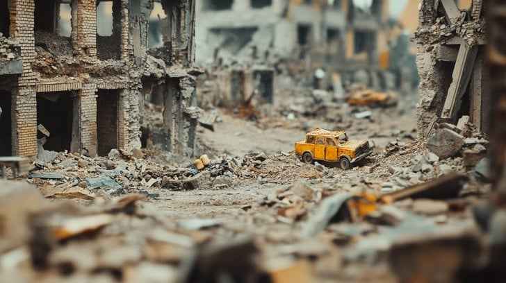 Abandoned urban car