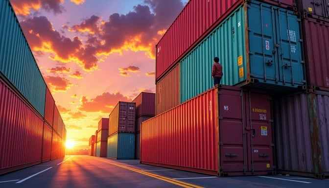 Container Sunset Port Container Sunset Port