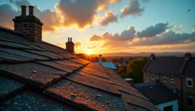 Sunset rooftop view Sunset rooftop view