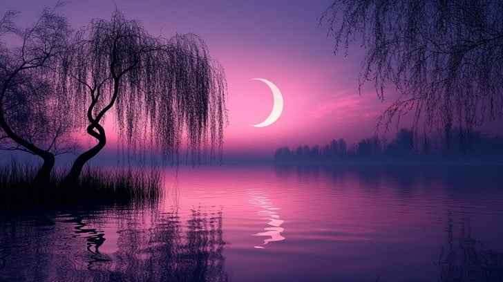 Tranquil Moonlit Lake