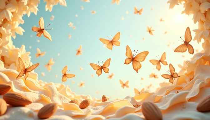 Golden butterflies soaring