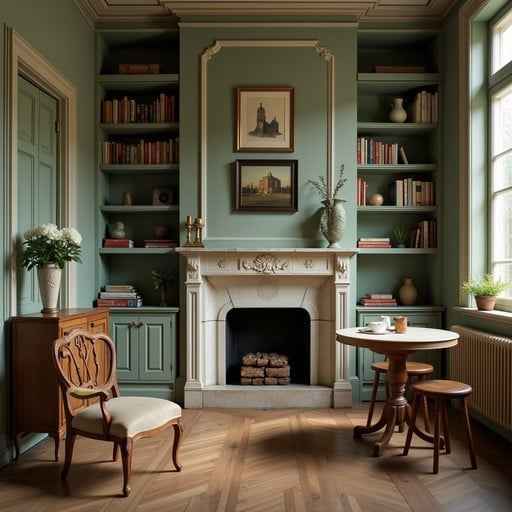Elegant Fireplace Study
