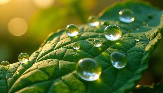 Dewdrops On Leaf