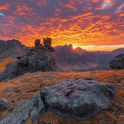 Fiery Mountain Sunset Fiery Mountain Sunset