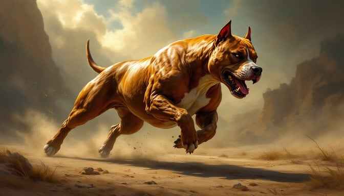 Powerful Pitbull Running Powerful Pitbull Running