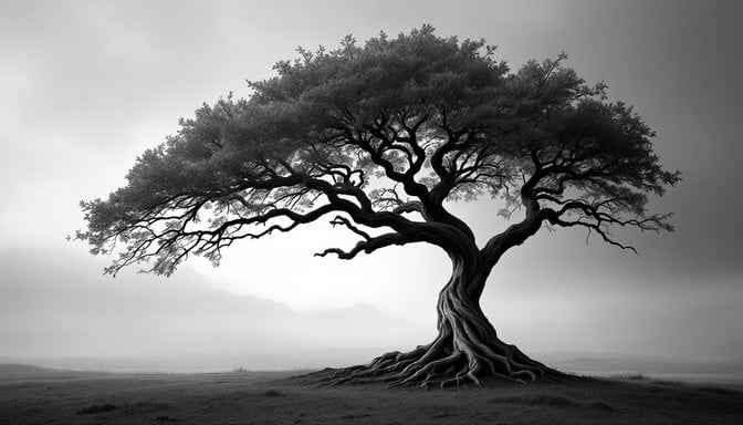 Ancient Tree Silhouette