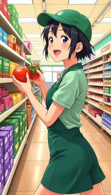 Cheerful Produce Clerk