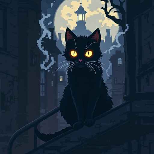 Moonlit Feline Sentinel