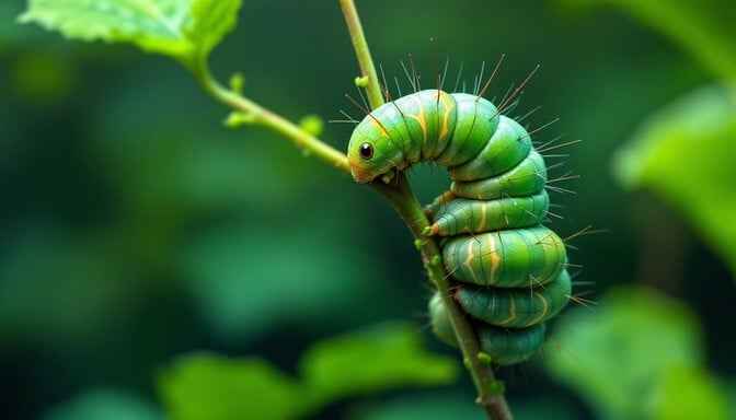 Curious Green Caterpillar