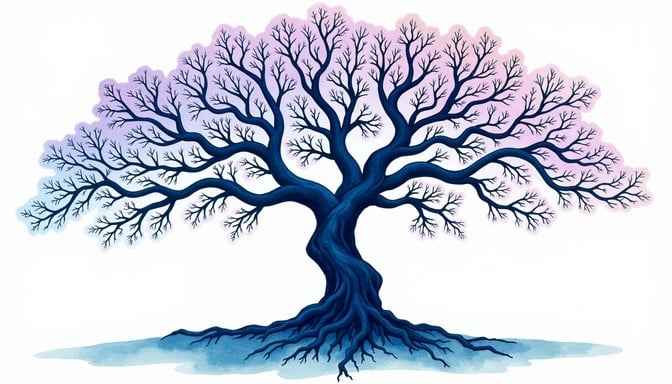 Indigo Tree Silhouette