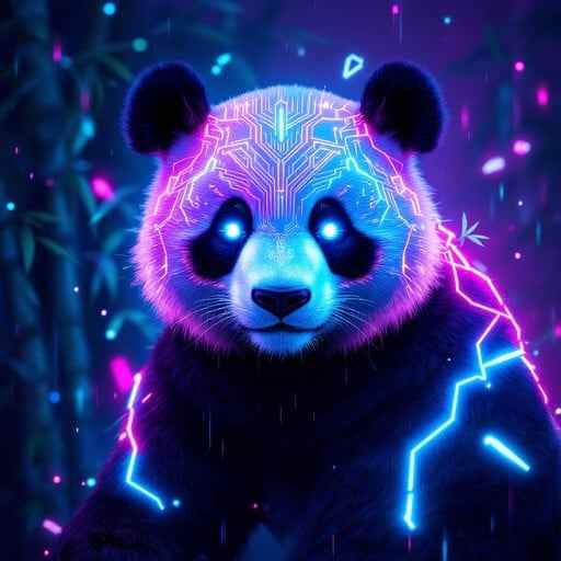 Neon Panda Guardian