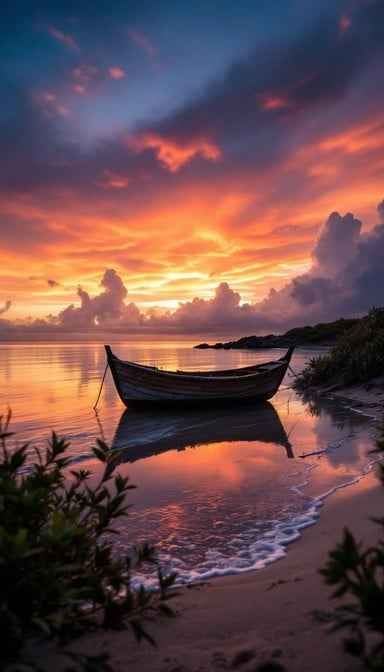 Sunset Boat Reflection