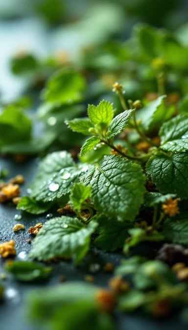 Dewy Herb Leaves Dewy Herb Leaves
