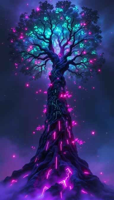 Glowing Cyberpunk Tree Glowing Cyberpunk Tree
