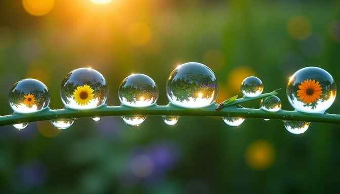 Dewdrops Magnify Nature