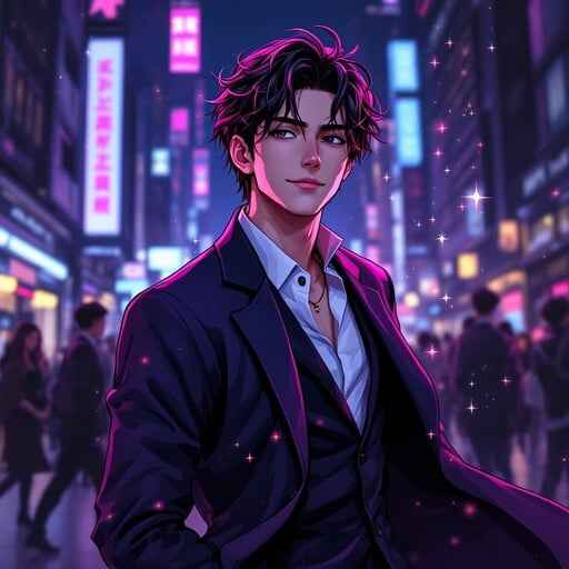 Neon Night Businessman
