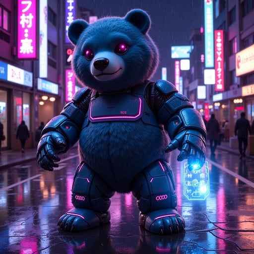 Neon Bear Guardian
