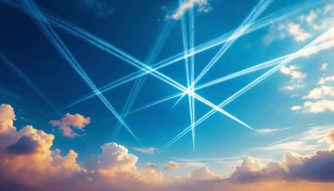 Crisscrossed Azure Heavens