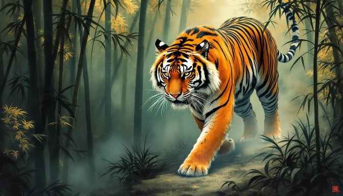 Prowling Tiger Forest Prowling Tiger Forest