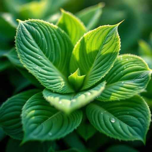 Dewy Green Leaves