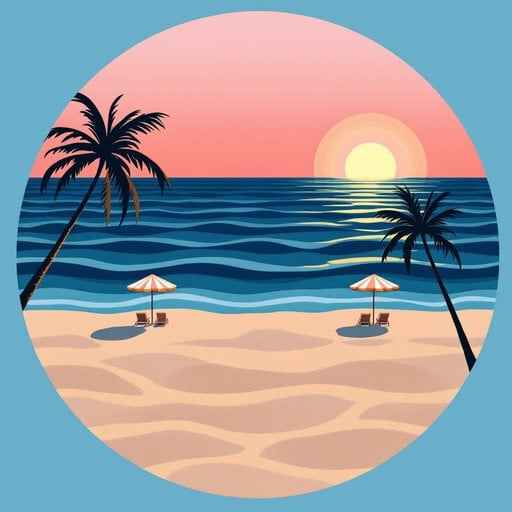 Tropical Sunset Circle