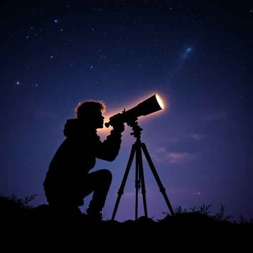 Stargazing at night