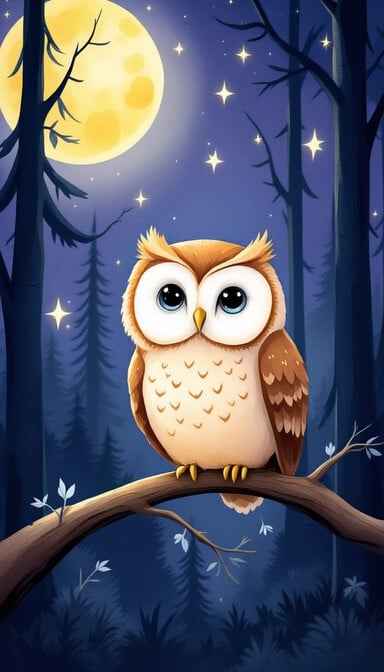 Moonlit Owl Wisdom