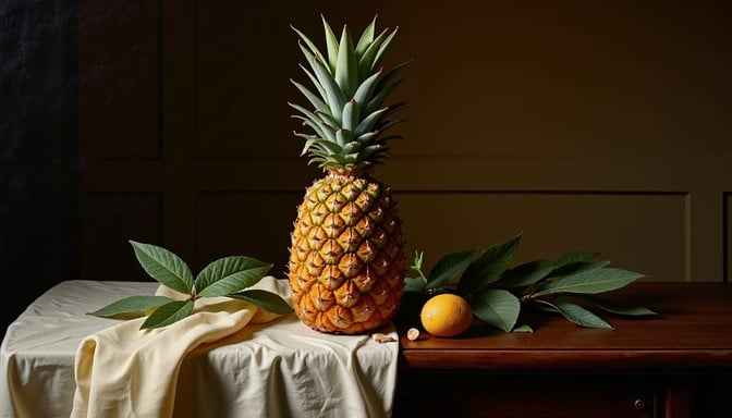 Golden pineapple stilllife