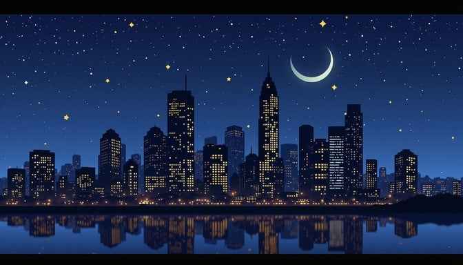 Moonlit Urban Silhouette Moonlit Urban Silhouette