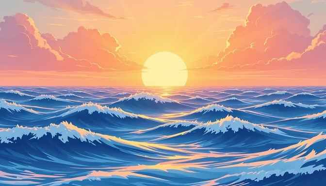Sunset Ocean Waves