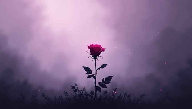 Solitary Rose Silhouette
