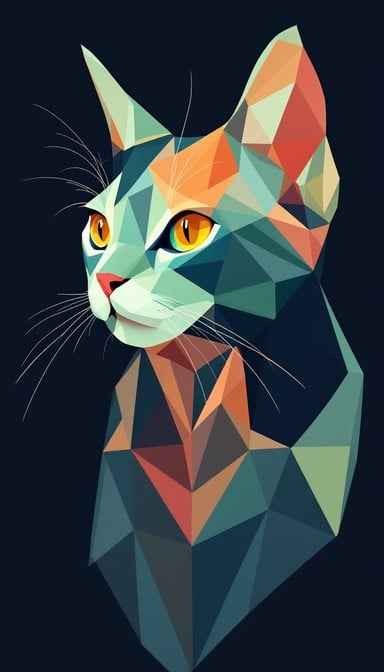 Geometric Feline Portrait Geometric Feline Portrait