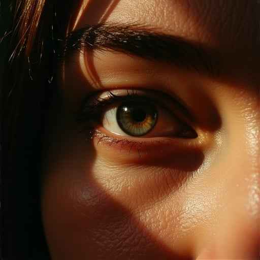 Luminous green gaze