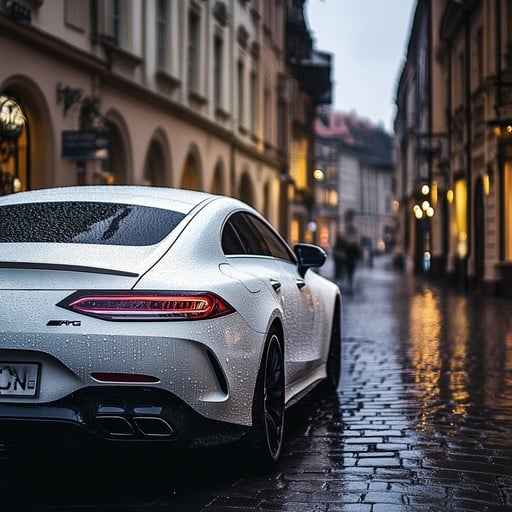Rainy street drive