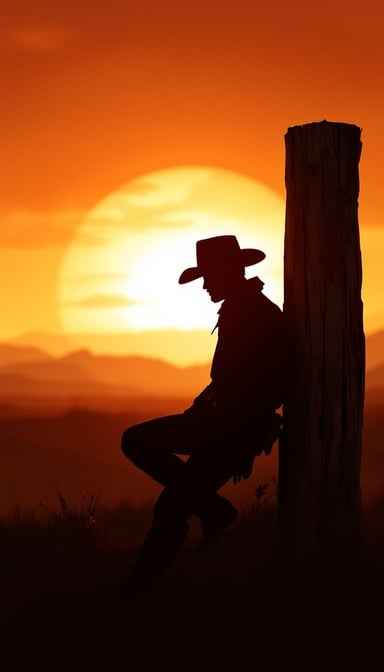 Sunset Cowboy Silhouette