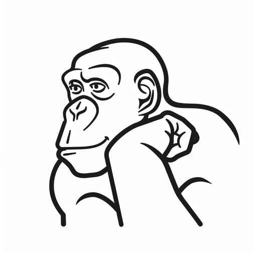 Pensive Gorilla Drawing Pensive Gorilla Drawing
