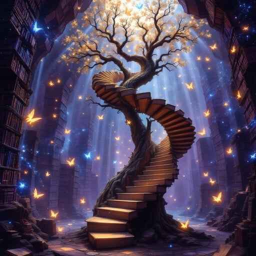 Magical Library Staircase