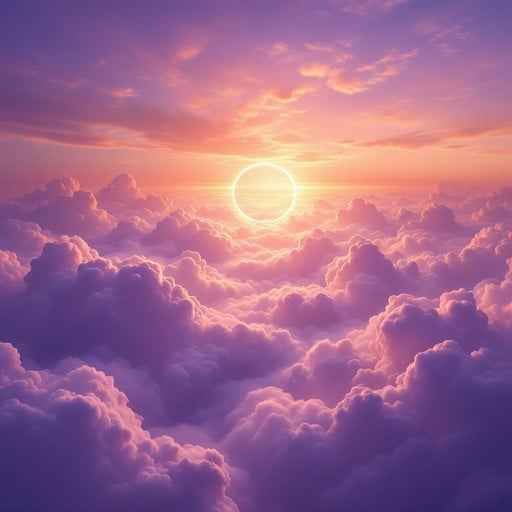 Sunset above clouds
