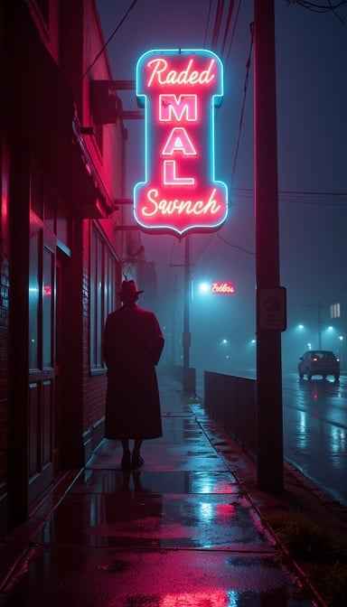 Neon Night Reflection