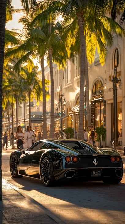 Luxury car downtown Luxury car downtown